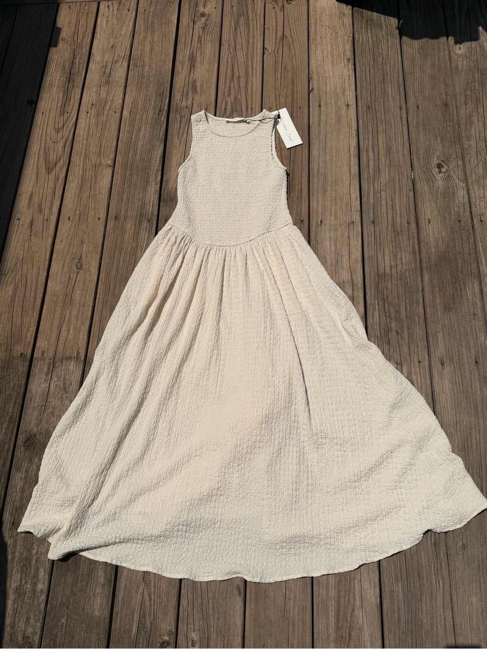 Mustard Seed Cream Textured Dress
